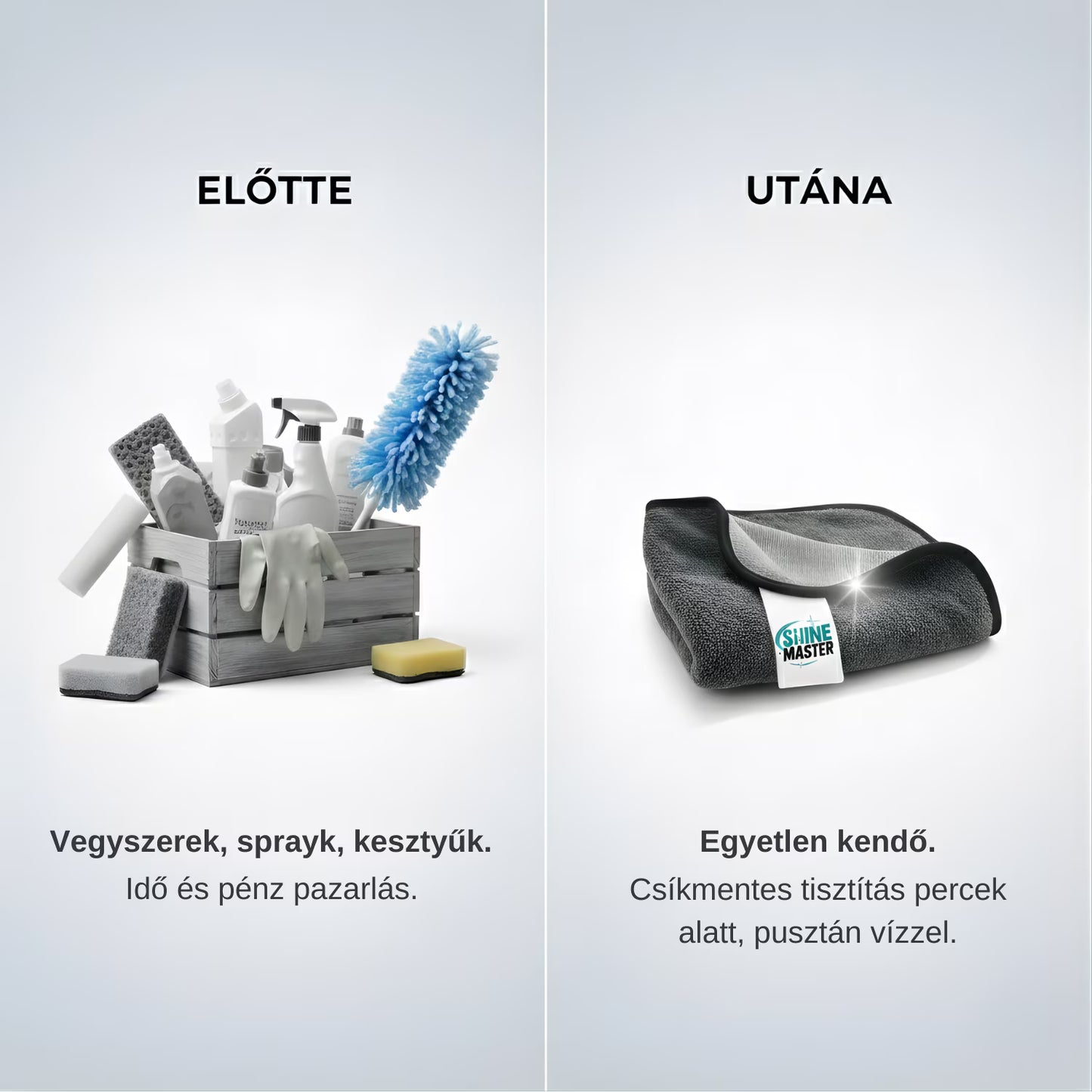 Shine Master Prémium Mikroszálas Kendő - Csíkmentes tisztítás, vegyszer nélkül
