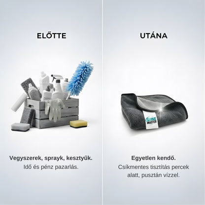 Shine Master Prémium Mikroszálas Kendő - Csíkmentes tisztítás, vegyszer nélkül