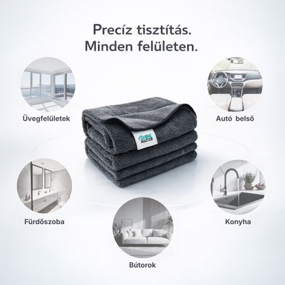 Shine Master Prémium Mikroszálas Kendő - Csíkmentes tisztítás, vegyszer nélkül